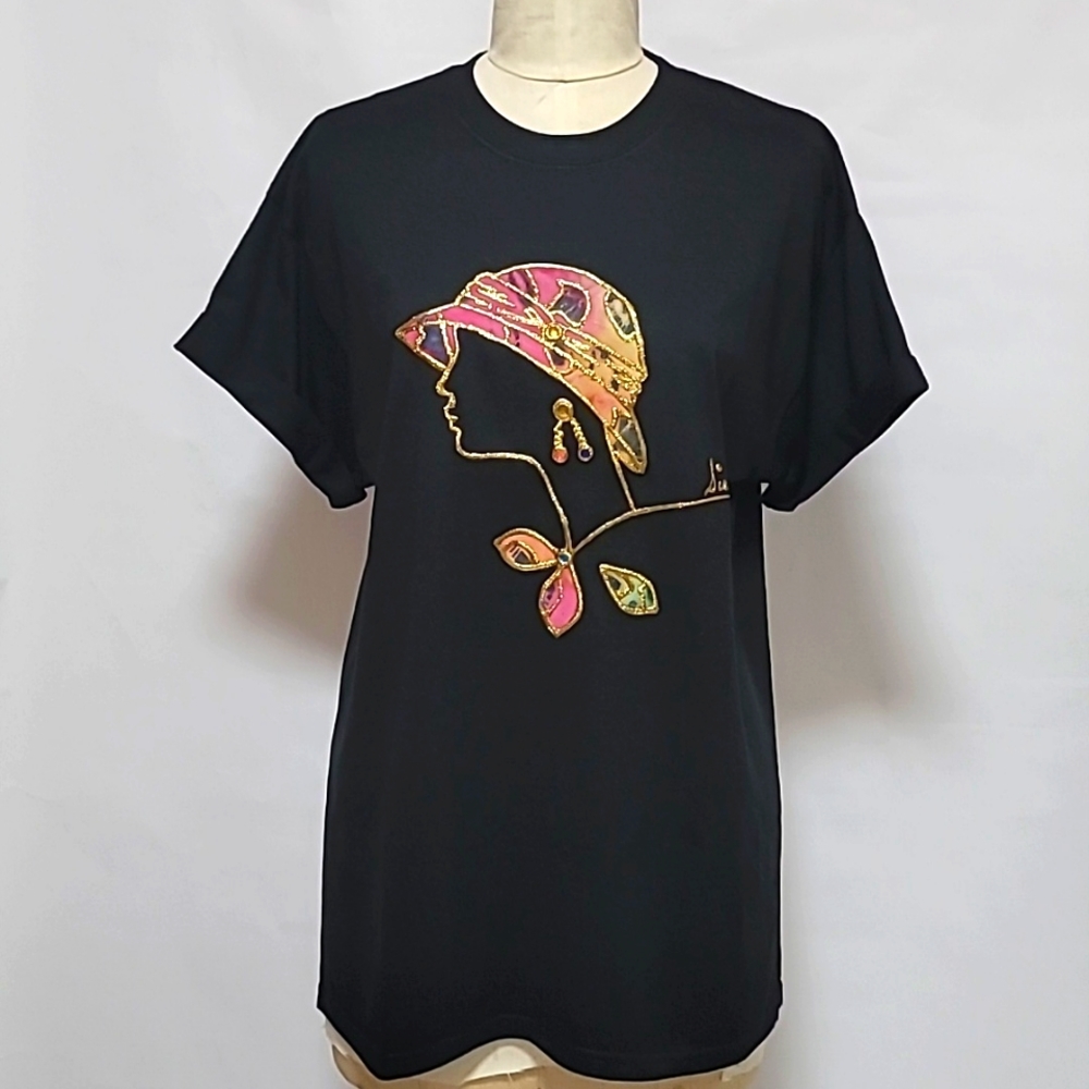 Wearable Art T-Shirt with Hat Lady
